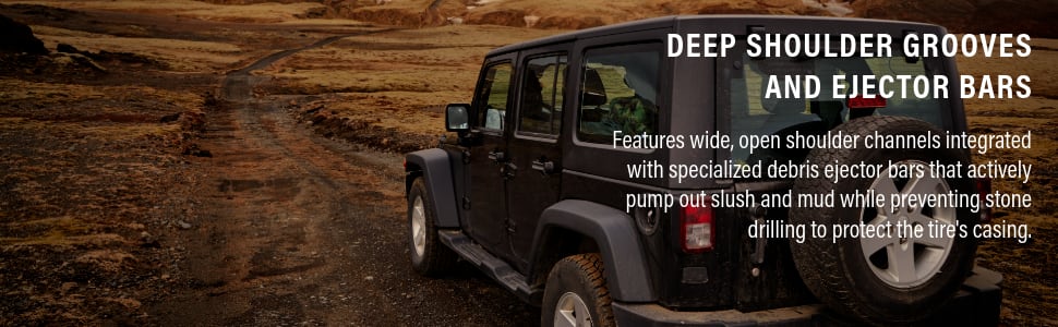 Armstrong Tru-Trac AT tires Deep Shoulder Grooves and Ejector Bars