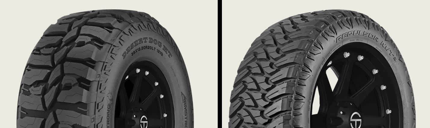 Armstrong Desert Dog M/T vs RBP Repulsor M/T 3 tires side-by-side