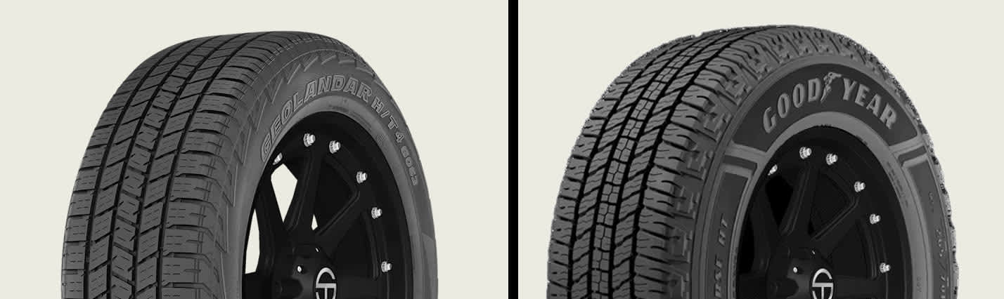 Yokohama Geolandar H/T4 G018 vs Goodyear Wrangler Workhorse HT tires side-by-side