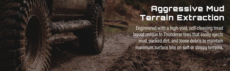 Thunderer Trac Grip M/T R408 tires Aggressive Mud Terrain Extraction