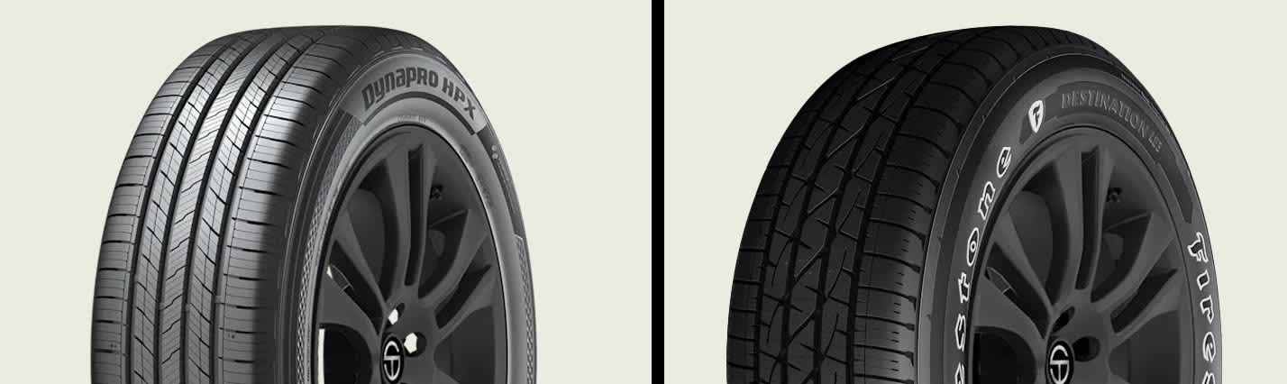 Hankook Dynapro HPX RA43 vs Firestone Destination LE3 tires side-by-side