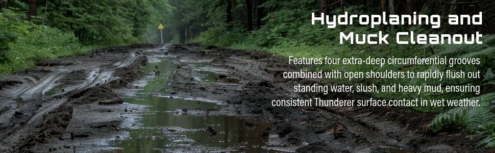 Thunderer Ranger A/T R404 tires Hydroplaning and Muck Cleanout