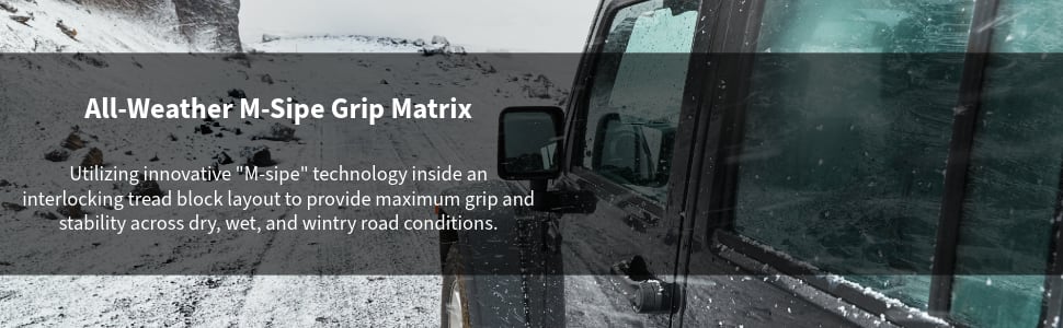 Radar Renegade A/T Pro tires All-Weather M-Sipe Grip Matrix