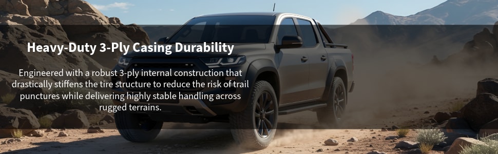 Radar Renegade A/T5 tires Heavy-duty 3-ply casing durability
