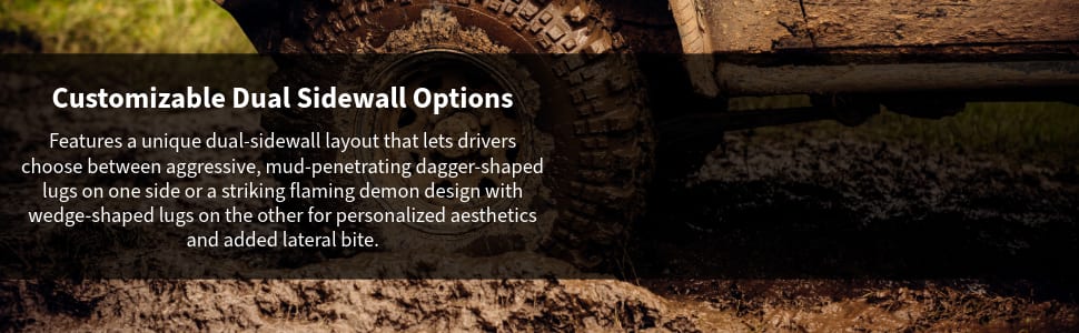 Radar Renegade R/T tires Customizable Dual Sidewall Options