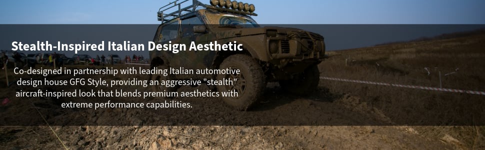 Radar Renegade X tires Stealht-Inspired Italian Design Aesthetic