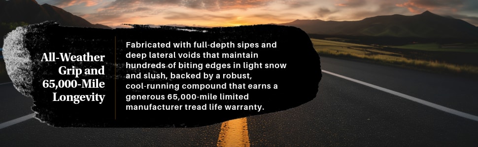 Kumho Crugen HP71 tires All-Weather Grip and 65,000-mile lomngevity