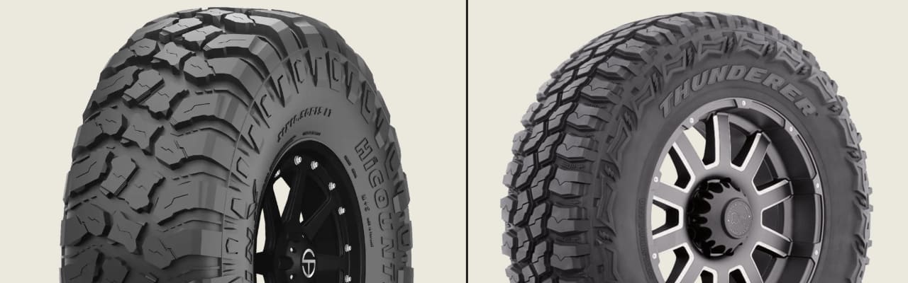 Prinx HiCountry HM1 vs Thunderer Trac Grip M/R R408 tires side-by-side