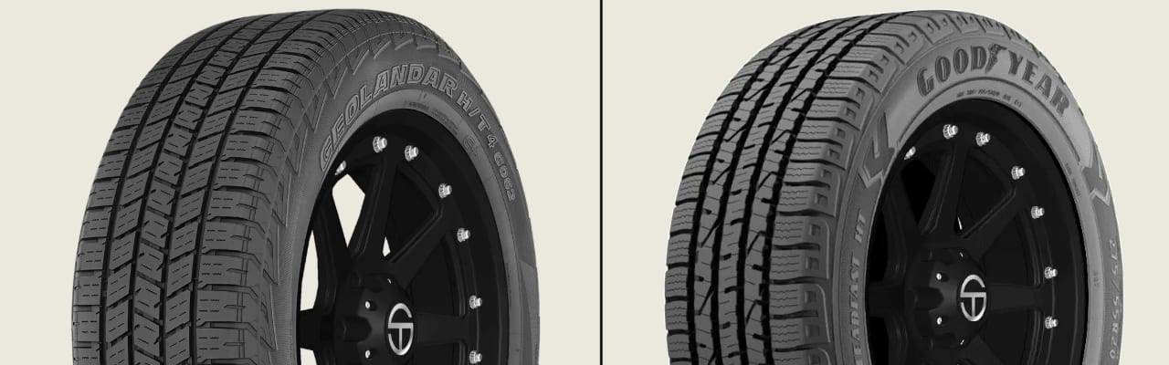 Yokohama Geolandar H/T4 vs Goodyear Wrangler Steadfast H/T tires side-by-side