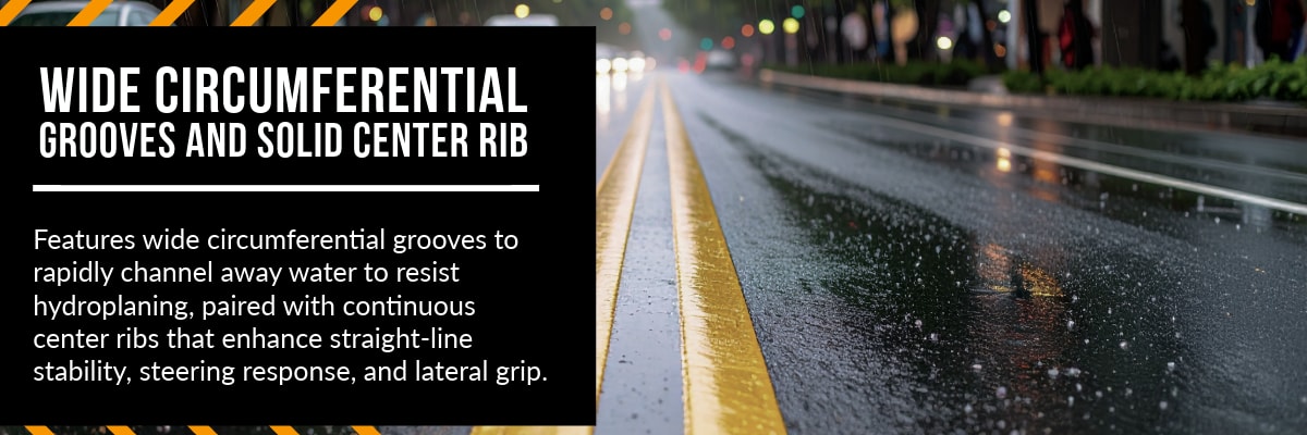 Milestar Weatherguard AS710 Sport tires Wide Circumferential Grooves and Solid Center Rib