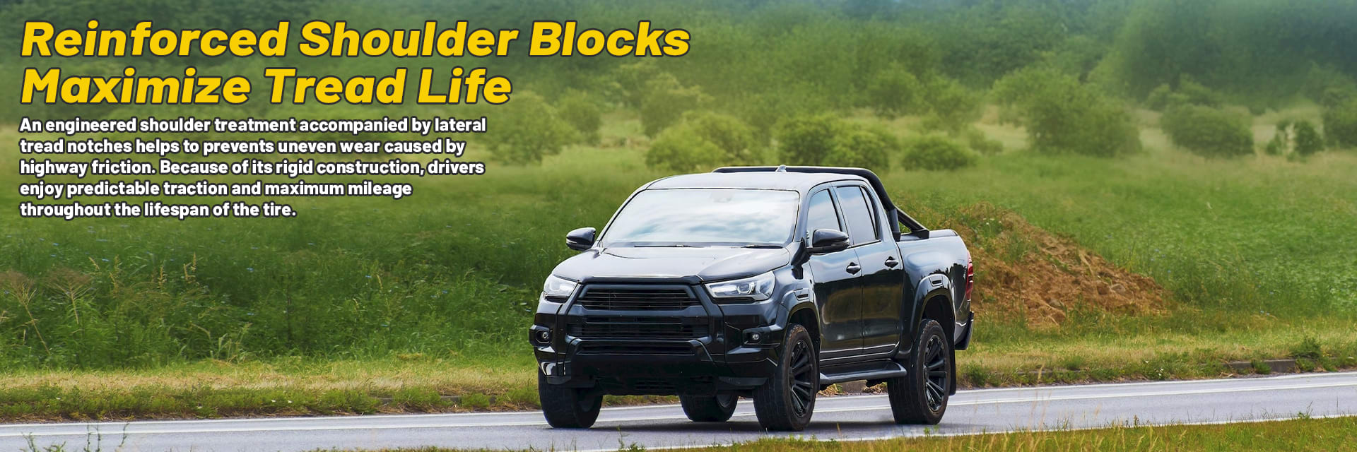 Lionhart Lionclaw HT tires Reinforced Shoulder Blocks Maximize Tread Life