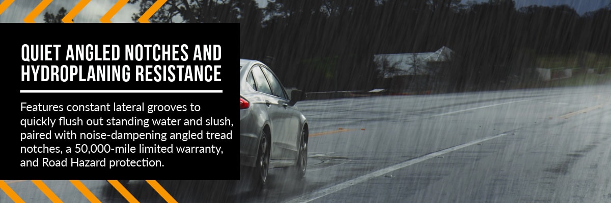 Milestar Weatherguard AW365 tires Quiet Angled Notches and Hydroplaning Resistance