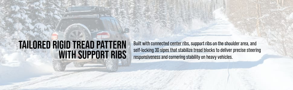 Nokian Hakkapeliitta 10 SUV tires Tailored Rigid Tread Pattern with Support Ribs