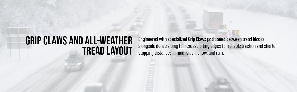 Nokian One H/T tires Grip Claws and All-Weather Tread Layout
