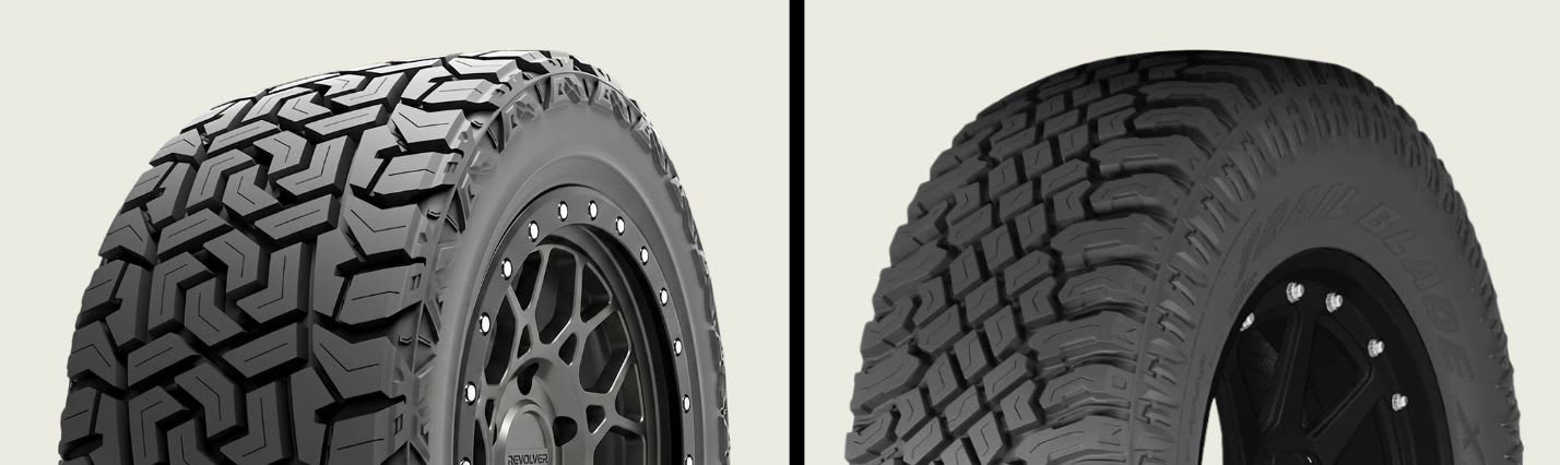 Gripmax MaxGrip X/T vs Atturo Trail Blade X/T tires side-by-side