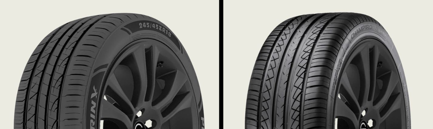 Prinx HiRACE HZ2 A/S vs GT Radial Champiro UHP A/S tires side-by-side
