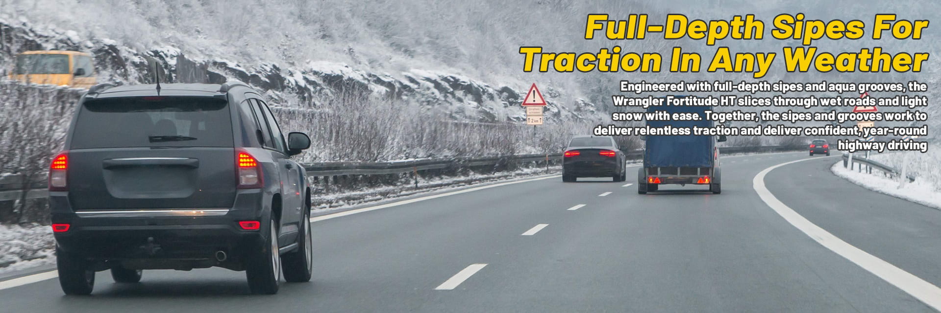 Goodyear Wrangler Fortitude HT tires Full-Depth Sipes for Traction In Any Weather