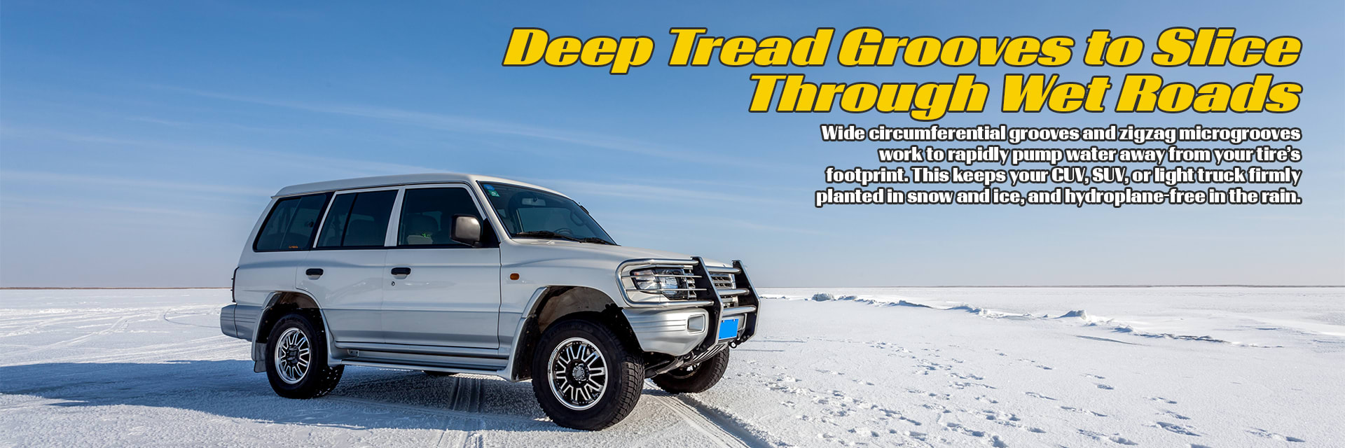 Goodyear Wrangler SR-A tires Deep Tread Grooves to Slice Through Wet Roads