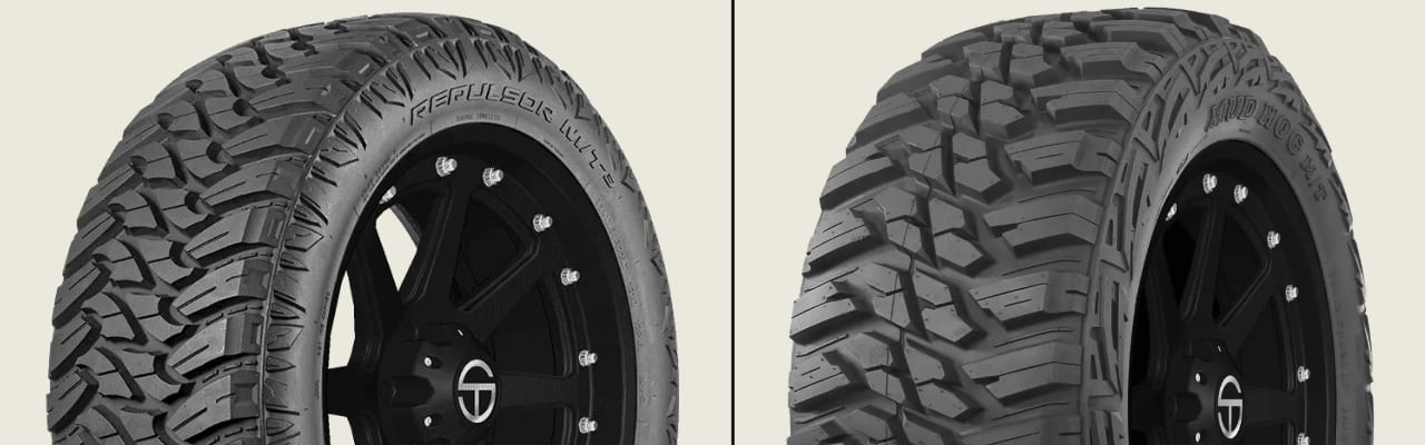 RBP Repulsor M/T 3 vs Summit Mud Hog tires side-by-side