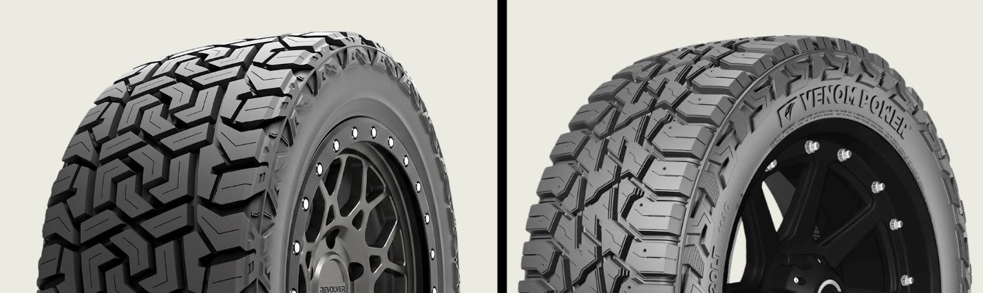 Gripmax MaxGrip XT vs Venom Power Trail Hunter R/T tires side-by-side
