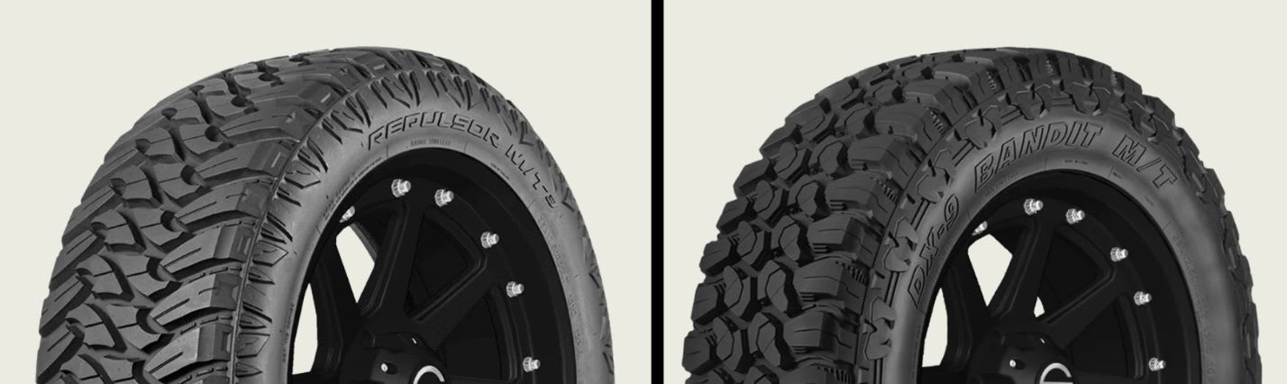 RBP Repulsor M/T 3 vs Delinte DX‑9 Bandit M/T tires