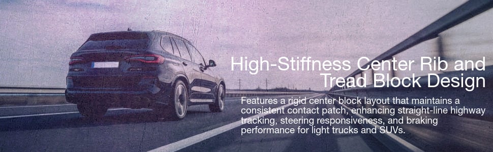 Laufenn X Fit HP LA41 tires High-Stiffness Center Rib and Tread Block Design
