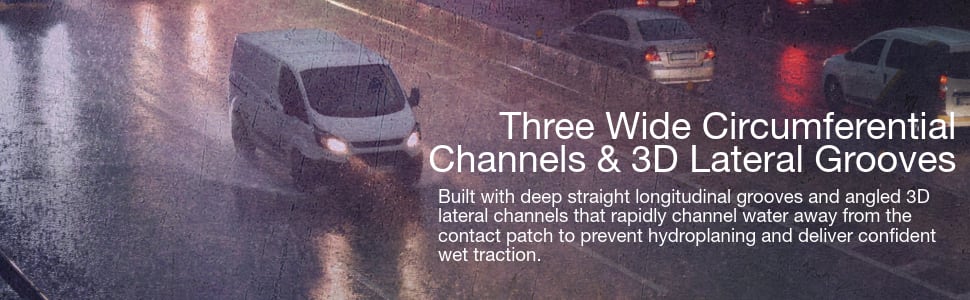 Laufenn X Fit Van LV01 tires Three Wide Circumferential Channels & 3D Lateral Grooves