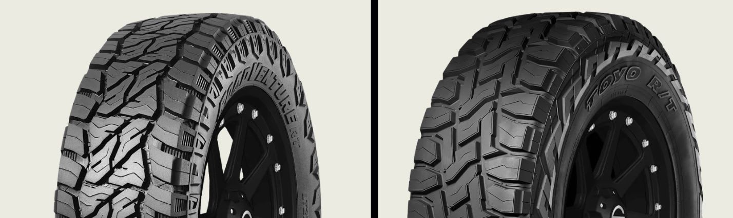 Kumho Road Venture RT51 vs Toyo Open Country R/T tires side-by-side