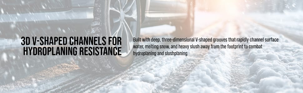 Nokian Nordman North 9 tires 3D V-Shaped Channels for Hydroplaning resistance