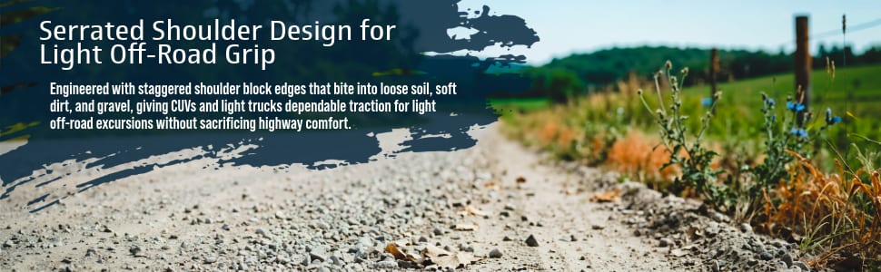 BFGoodrich Trail‑Terrain T/A Plus tires Serrated Shoulder Design for Light Off-Road Grip