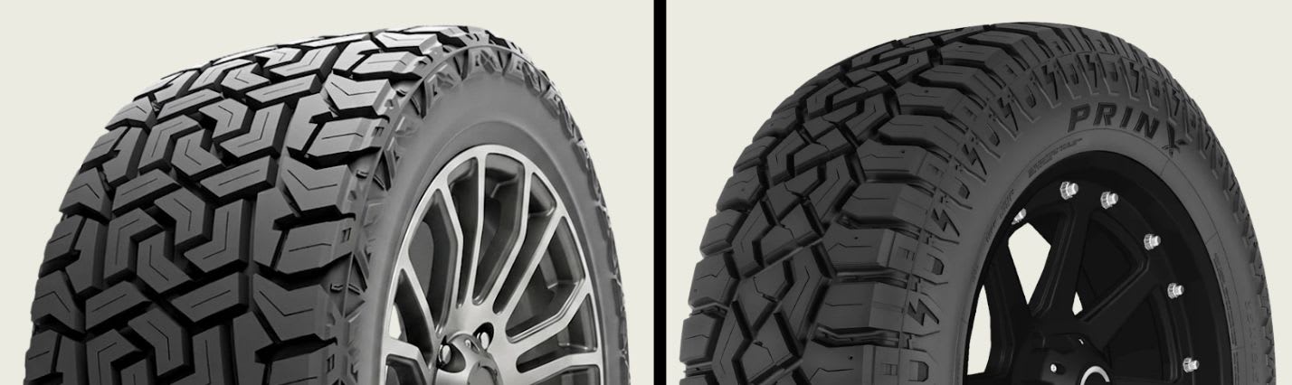 Gripmax MaxGrip X/T vs Prinx HiCountry RT HR1 tires side-by-side