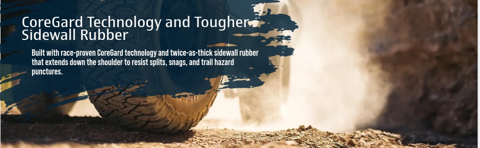 BFGoodrich All‑Terrain T/A KO2 tires CoreGard Technology and Tougher Sidewall Rubber