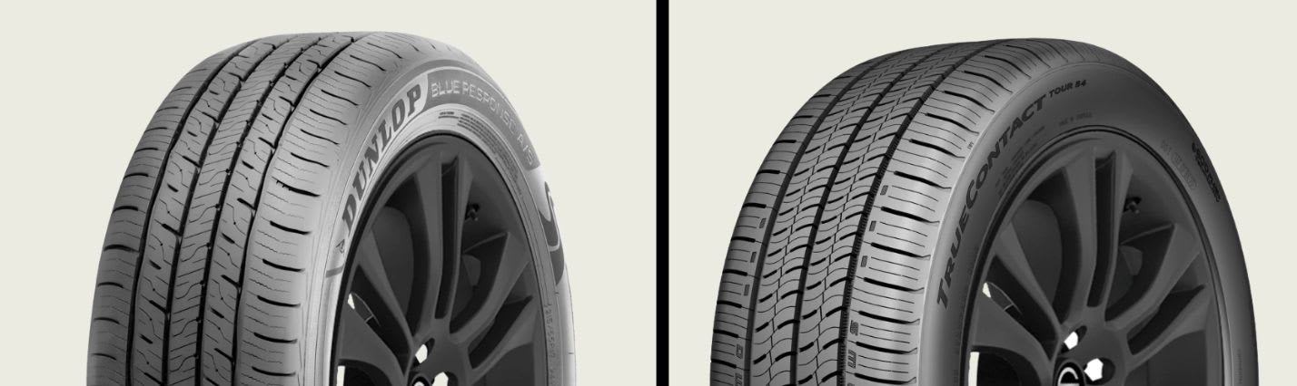 Dunlop Blue Response A/S vs Continental TrueContact Tour54 tires side-by-side