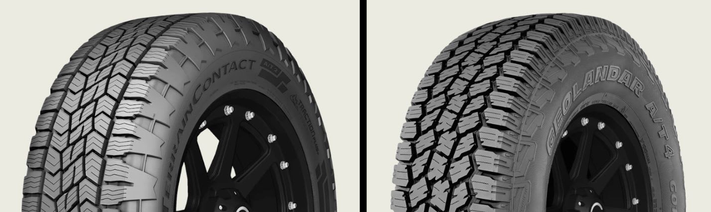 Continental TerrainContact A/T 2 vs Yokohama Geolandar A/T4 G018 tires