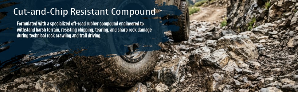 BFGoodrich Mud-Terrain T/A KM2 tires Cut-and-Chip Resistant Compound