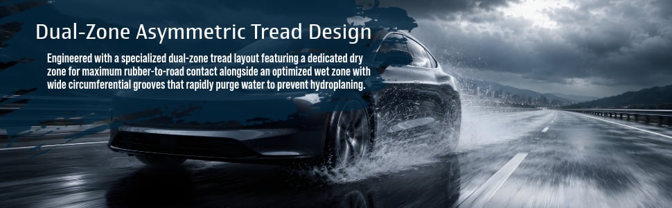 BFGoodrich g-Force Phenom T/A tires Dual-Zone Asymmetric Tread Design