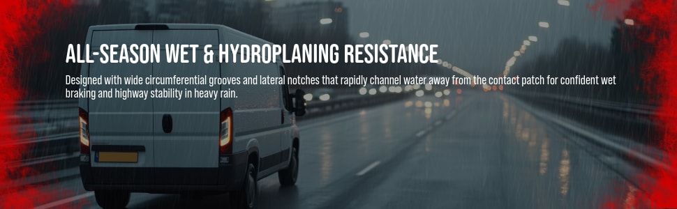Uniroyal Laredo HT tires All-Season wet & hydroplaning resistance