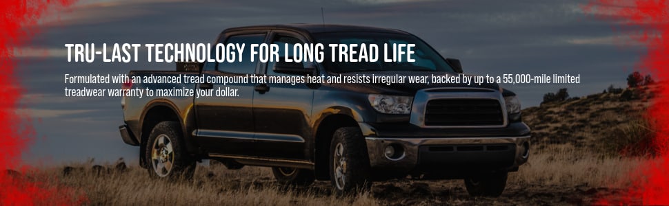 Uniroyal Laredo AT tires Tru-Last Technology for Long Tread Life