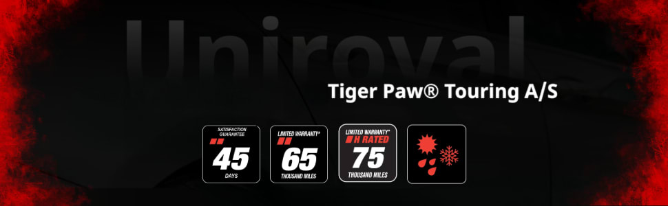 Uniroyal Tiger Paw Touring A/S tires footer