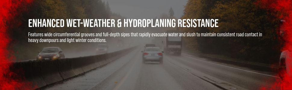 Uniroyal Power Paw A/S tires Enhanced wet-weather & hydroplaning resistance