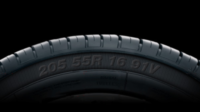 Original Equipment Tire Sidewall with Size Information