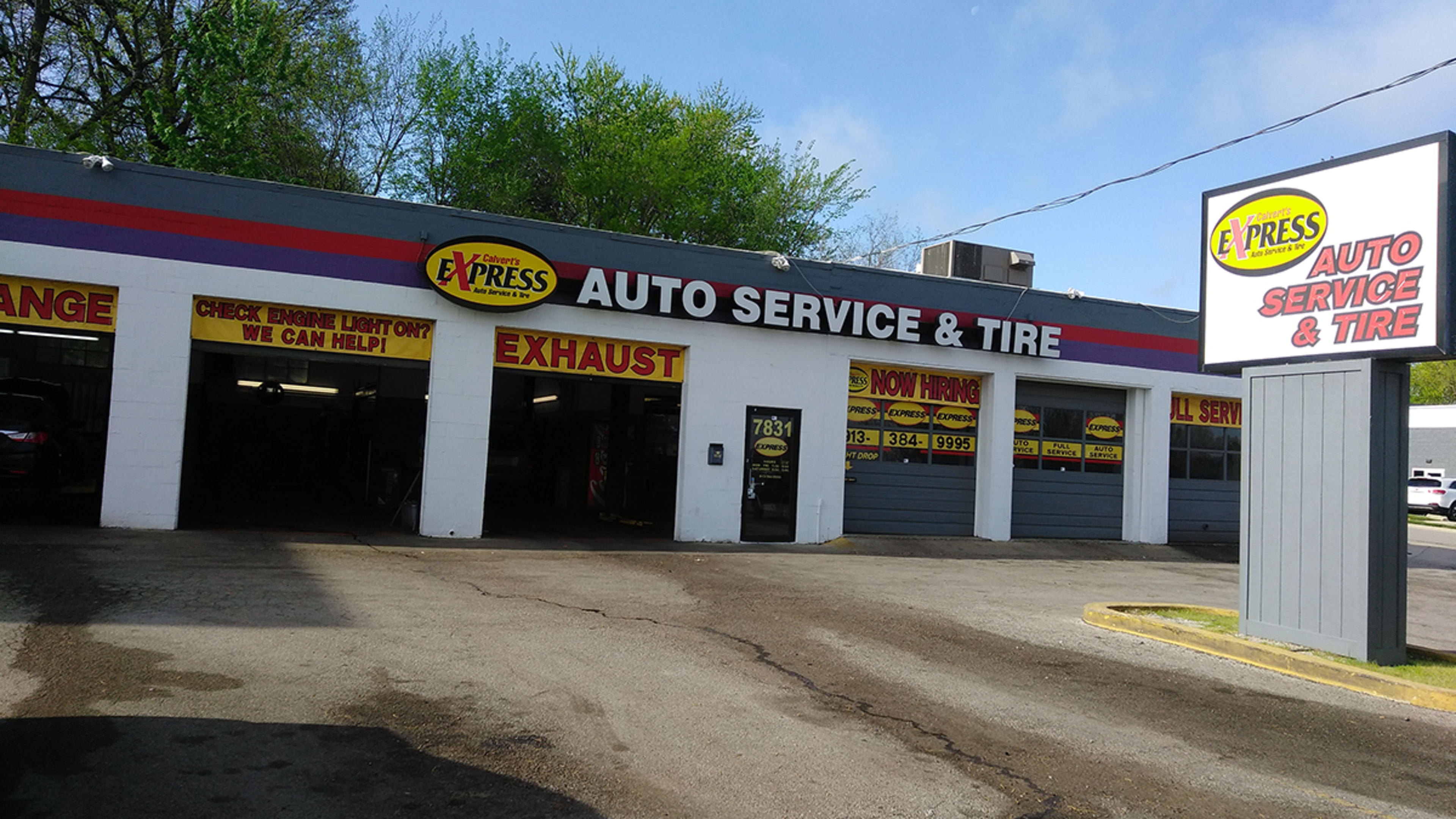 Express Auto Service Building Sign Calvert's Express Auto Service & Tire Overland Park in Overland Park ...