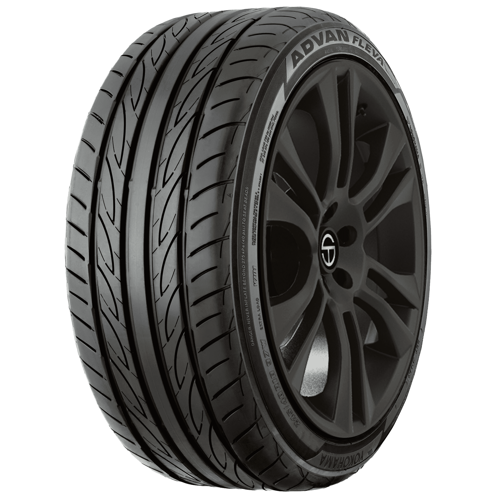 YOKOHAMA ADVAN FLEVA V701 215/40R17 RIZLEY VS ブラックポリッシュ 17インチ 7J+53 5H-100 4本セット